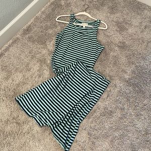 Sail to Sable Maxi Dress Size Small | green blue stripe